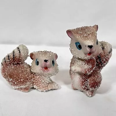 Vintage Sugared Squirrel Salt & Pepper Shaker Set Victoria Ceramics Japan Retro • $19.97