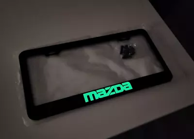 Glowing Mazda Logo Badge Black Stainless Steel License Plate Frame W/ Scrows • $24.99