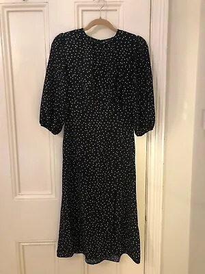 Stylish Miss Selfridge Polka Dot Midi Dress Size 10 Brand New With Tag (RRP £45) • £12