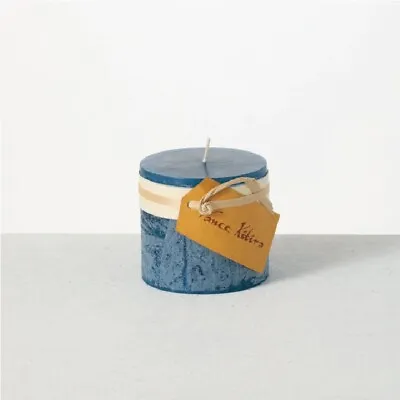 Vance Kitira English Blue Candles Pillar (Timber Candle) 4x4 In • $13.88