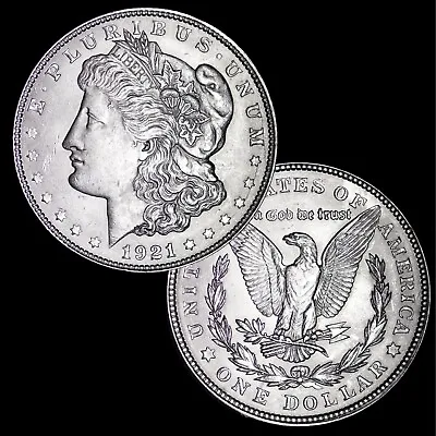 (1) Brilliant AU/Uncirculated $1 1921 Morgan US Silver Dollar 90% BU  • $41.99