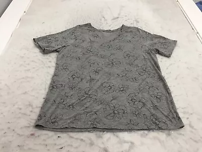 Torrid T Shirt Plus Size 1 Classic Fit Gray V Neck Long Sleeve • $14.99