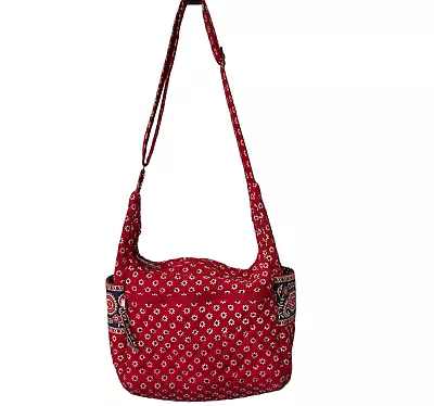 Vera Bradley Purse Diaper Bag Americana Red Floral Paisley Adjustable Strap • $17