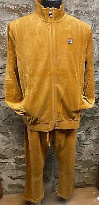 Fila Men's Velour Sweatsuit Tracksuit Solid Wheat Set Sizes S M L XL 2XL 3XL NWT • $125