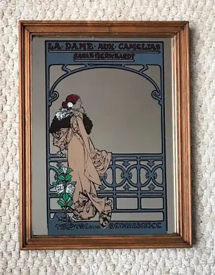 La Dame Aux Camelias Mucha Vintage Picture Mirror Sarah Bernhardt Art Nouveau • £34.99
