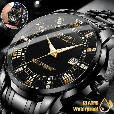 $13.48 • Buy Men's Relojes De Hombre Stainless Steel Watch Waterproof Classic Quartz Business
