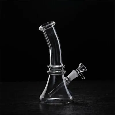 8  Crooked Neck Glass Bong Hookah Water Pipe Smoking Beaker Bubbler W/ Bowl US • $17.99