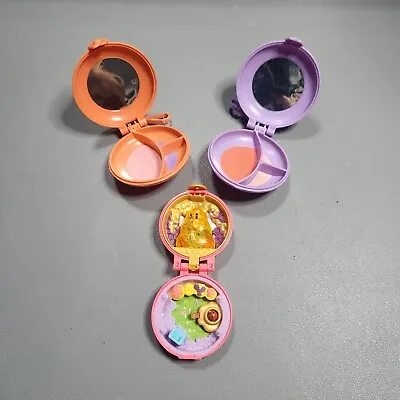 Mini 2019 Polly Pocket Compact Beehive Pink Playset & 2 Play Makeup Compacts • $5.94