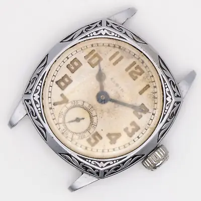 Partial Vintage Elgin Grade 462 3/0-Size Art Deco Silvertone & Enamel Wristwatch • $68