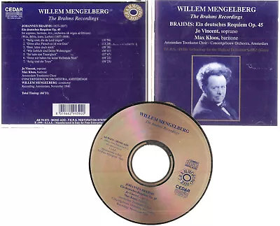 Willem Mengelberg: Brahms Recordings CD  #0920SO • $8.99
