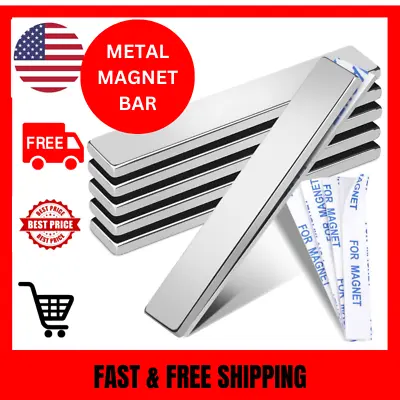 Strong Magnet Strips Heavy Duty - Rare Earth Magnets With Adhesive - Pack Of 6.. • $8.29