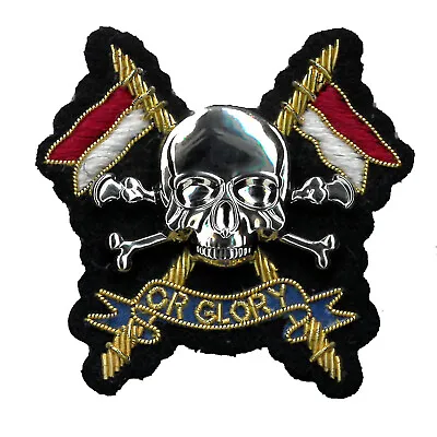 The Royal Lancers Officers - Hand Embroidered British Army Beret Badge - Skull • £26.39