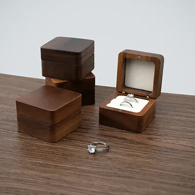 Wooden Ring Box Jewelry Display Lover Ring Holder Engagement Wedding Organiz  ZF • $9.85