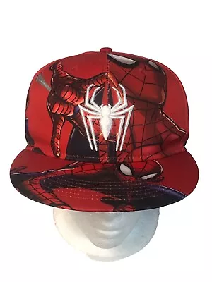 Spider Man Marvel Comics Superhero Web Swinging Snapback Baseball Cap Flat Brim • $16.99