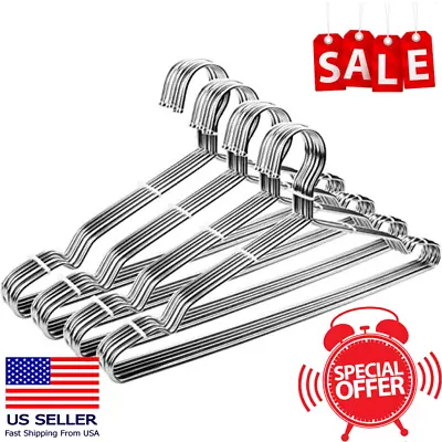 Wire Coat Hangers 16.5  Strong Heavy Duty Stainless Steel Metal Clothes Hangers  • $16.66