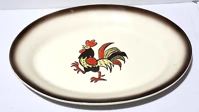 Metlox Poppytrail  Red Rooster  11  Oval Serving Platter MCM   NICE Vintage • $10.95