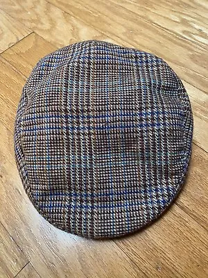 VTG Country Gentleman Newsboy Cabby Snap Hat Peaky Herringbone Tweed Wool Plaid • $14.95