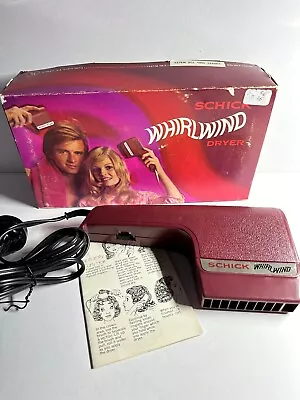 Vintage Schick Whirlwind Hair Dryer Original Box & Paperwork 70s Set Film Prop • $39.95