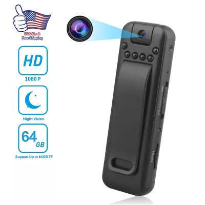 HD 1080P USB Mini Camera Video Recorder Night Vision Back Clip Body DVR • $18.99