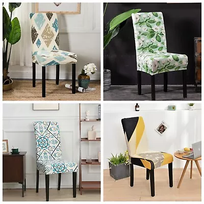 4/6/8Pcs Stretch Floral Dining Chair Covers Slipcover Spandex Cover Removable AU • $34.80