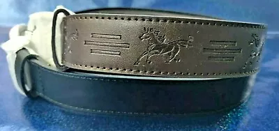 Canyon Sky Men's Belt Set Of 2 Brown Horse And Solid Black Belt Size 48  • $19.90