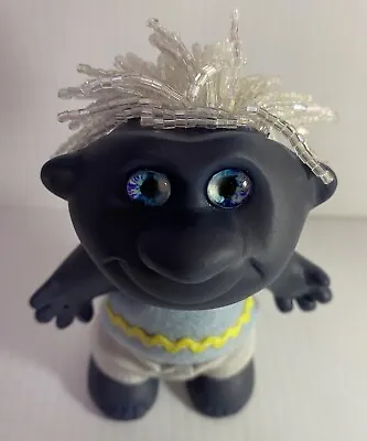 Vintage OOAK Troll Doll 4” Dyed Dino Troll With Bead Hair • $25