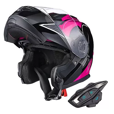 AHR DOT Motorcycle Helmet Bluetooth 5.2 Headset Modular Flip Up Full Face XL • $131.31