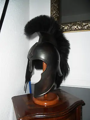 Greek Style Ancient Wearable Steel Helmet Ancient Medieval Armour Plume & Stand • £49.99