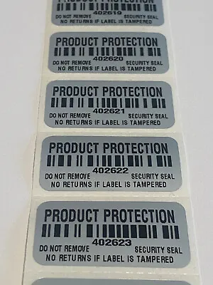 $7.99 • Buy 100 Product Protection-barcode-serial Numbering- Security Labels Stickers Seals