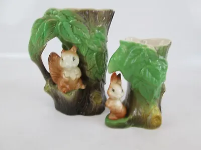 Eastgate Withernsea Fauna Pottery 2 X Woodland Scene Vases Squirrel/Rabbit • £10