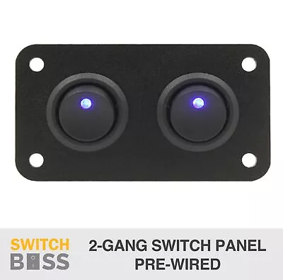 2 Gang Toggle Switch Panel - BLUE LED - PRE WIRED - 4x4 Boat Caravan Marine 12v • $24.50