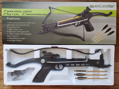 NIB! SILENT STRIKE Pistol Crossbow Archery Target Hunting 150 FPS 3 Bolts/Arrows • $24.99