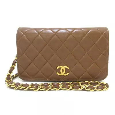 Auth CHANEL Matelasse - Light Brown Lambskin Women's Shoulder Bag Gold Hardware • £780.95