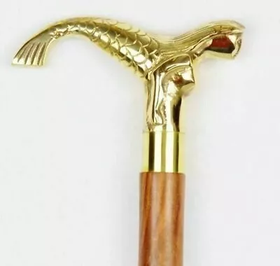 Victorian Brass Antique Old Style Mermaid Solid Handle Walking Stick Cane Head • $37.19