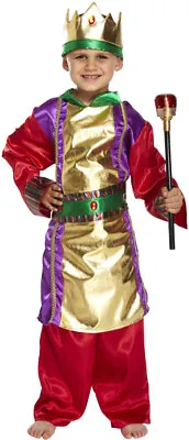 Kids Boys Medieval King Historic Fancy Dress Christmas Costume Tudor Outfit 4-12 • £16.99