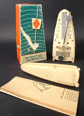 Vintage Wittner Taktell Prazision Plastic Ivory Metronome Original Box & Manual • $22.49