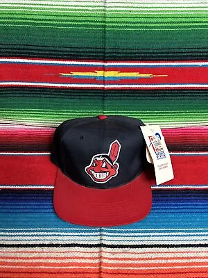 Vintage Cleveland Indians Sports Specialties Plain Logo Snapback Hat NWT Wahoo • $90