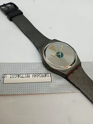 VINTAGE 1988 Swatch GX109  Glowing Arrow  34mm Swiss Made Watch NOS • $59.99