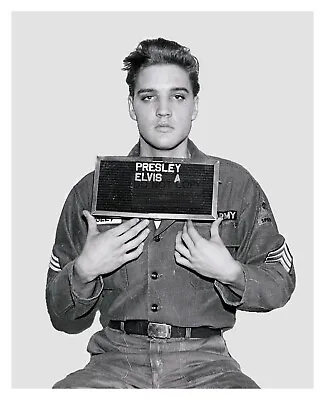 Elvis Presley Army Mugshot 1960 8x10 B&w Photo • $8.49