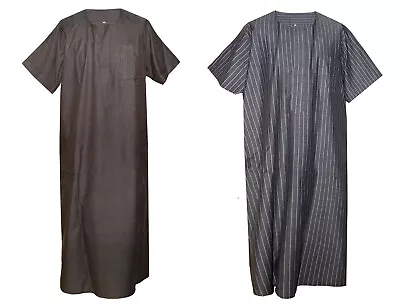 3X/4XL Men Egyptian Short Sleeve Long Kaftan Jilbab Thobe Jubba Arabic Dishdasha • $24.95