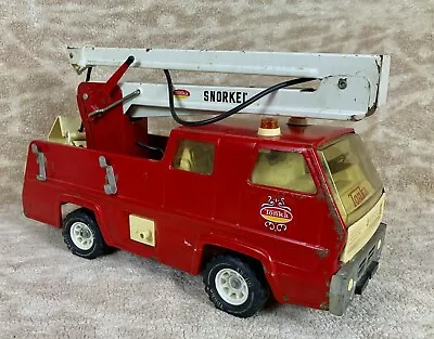 🚒🚒🚒Vintage Red Tonka Snorkel Fire Truck Engine Aerial Bucket Metal🚒🚒🚒 • $26.95