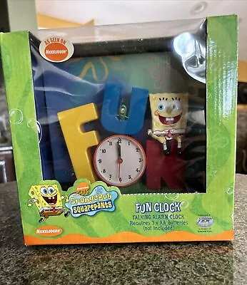 Spongebob Squarepants Fun Clock Talking Alarm Clock 2002 Factory Sealed Vintage • $50