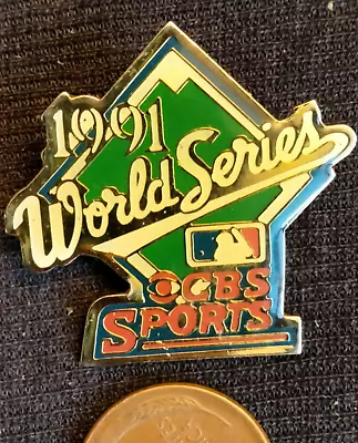 MLB 1991 World Series Broadcaster CBS Sports Press Media Pin By Imprinted Pro • $9.99