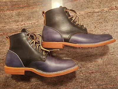 Viberg X Palmer Trading Co. Service Boot In Blue & Black On Red Dainite 110 Last • $499