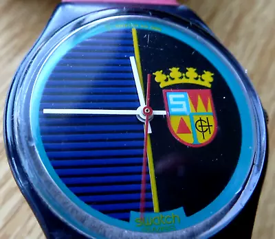 Swatch  Maxi Watch 1986  Sir Swatch   Gb 111  N/batt Working Al Original + Strap • £48