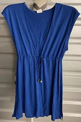 Merona Medium Tunic Coverup Sleeveless Solid Cobalt Blue • $0.99