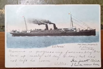 1904 Postcard Of S.S.Persia P&O To Poplar Uk. Ref Ap2024 • £0.99