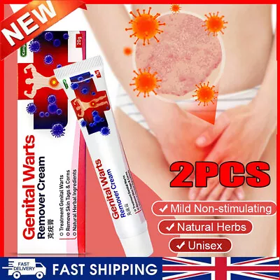 2x Genital Herpes Wart Remover-Ointment SkinTag Mole Acuminatum Treatment Cream • £7.74