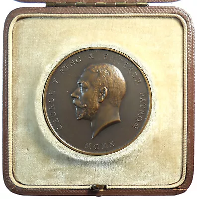 Gt Britain George V ROYAL SOCIETY OF ARTS MANUFACTURES AND COMMERCE Bronze 55mm • $70