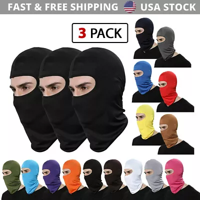$8.99 • Buy 3 Pack Tactical Balaclava Thin Full Face Mask Lightweight Motorcycle Warmer Ski